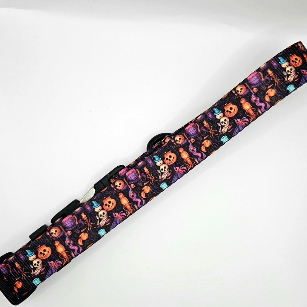 Jack-o-lantern Polyester Durable Dog Collar- Halloween Dog Collar